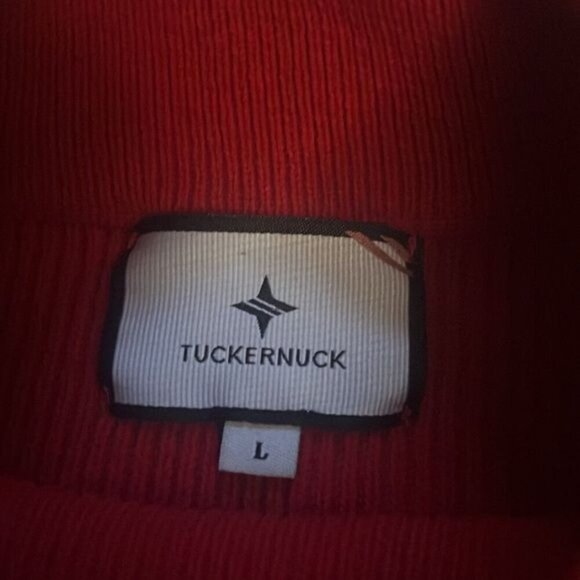 TUCKERNUCK Red Monroe Cashmere Sweater w/Gold Button Accents, EUC - Picture 7 of 7
